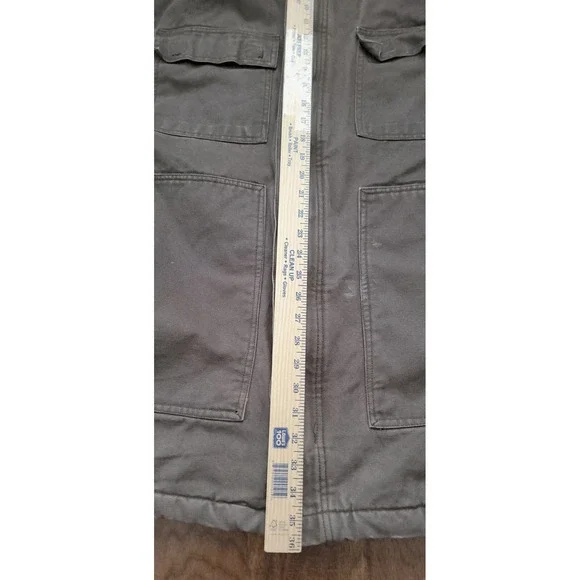 CAT Caterpillar Men's Distress Workwear Heavy Duty Brown Canvas Jacket Sz 2XL-T